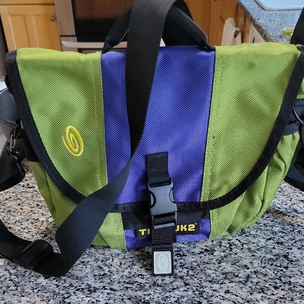 Timbuk2 Green and Blue Metro Messenger Bag